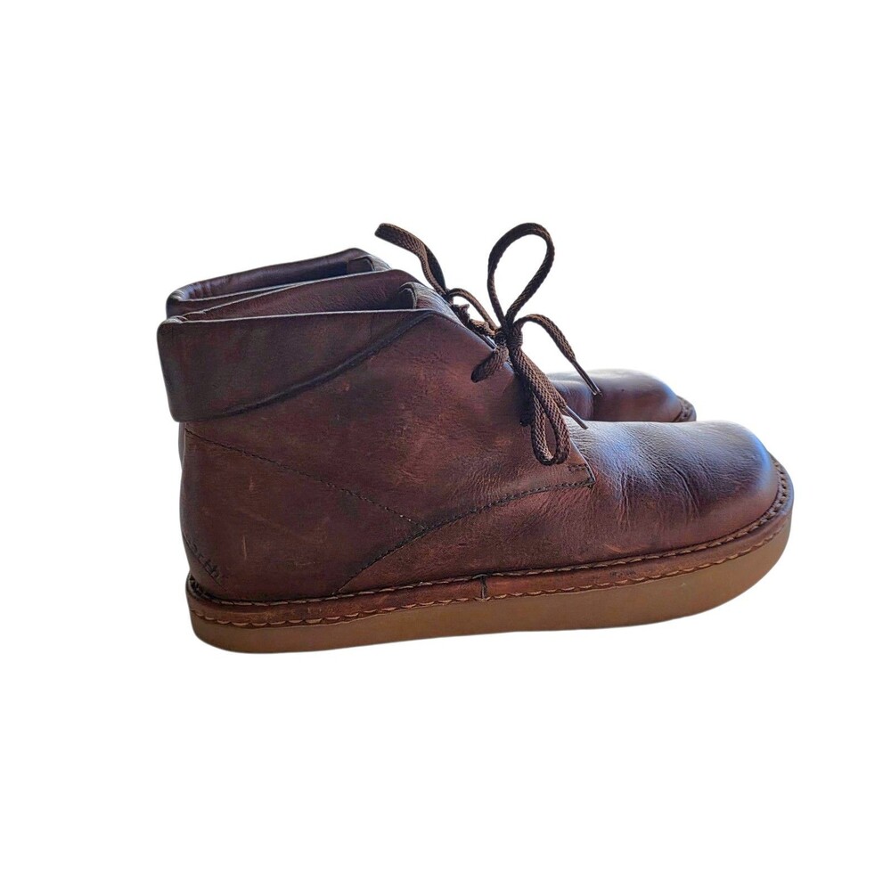 Earth Womens Size 10 M Brown Leather Lace Gum Sole Ankle Boots Mens 8 Chukka